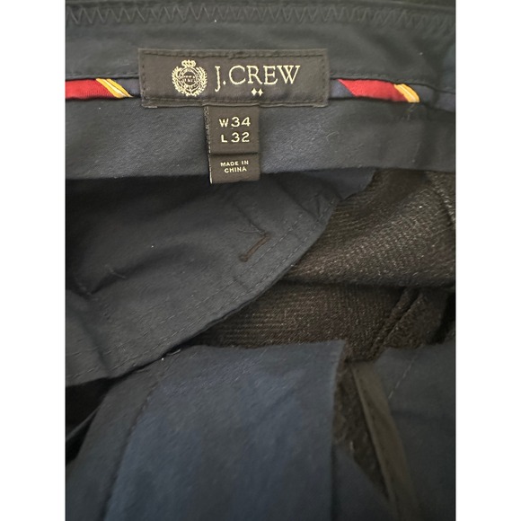 J Crew Bedford Men's Size 34x32 Wool Blend Dress Pants Navy Blue Herringbone - Picture 7 of 12